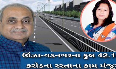 ડો.આશાબેન પટેલે કરેલી રજૂઆતને લઈ ઊંઝા-વડનગરના 28 રસ્તાઓના રિસરફેસિંગ માટે 42.14 કરોડ ફાળવાયા