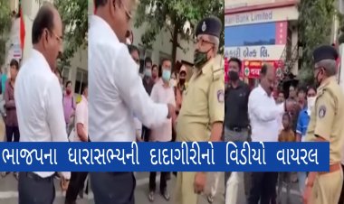 અમદાવાદ : ભાજપના ધારાસભ્યની પોલીસકર્મી સામેં લુખ્ખાગીરી, ધોઈ નાખો સાલાને હું બેઠો છું