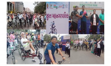 સુરત : દેશના સૌથી લાંબા સાયકલ ટ્રેક પર સાયકલ રાઈડ 2022 યોજાઈ : SMC કમિશ્નર,મેયરે પણ સાયકલીંગ કર્યું
