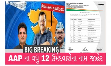 AAP એ વધુ 12 ઉમેદવારોની યાદી જાહેર કરી :  કોને ક્યાંથી મળશે ટીકીટ? જાણો