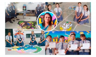 સુરત : એલ.પી.સવાણી વિદ્યાભવનમાં રંગોળી સ્પર્ધા યોજાઈ : આચાર્યએ પાઠવ્યો શુભ સંદેશ