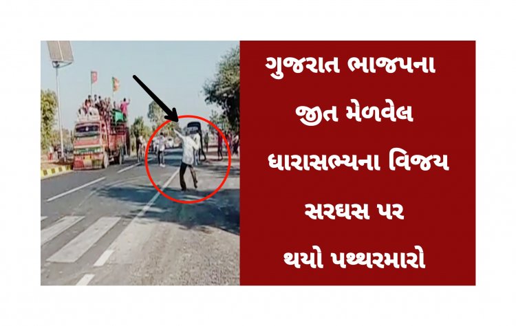 ગુજરાત ભાજપના વિજેતા બનેલ નેતાના વિજય સરઘસ પર થયો પથ્થરમારો, વીડિયો થયો વાયરલ
