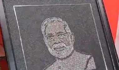 7200 જેટલા હીરા માથી મોદી નુ બનાવ્યું પોટ્રેટ