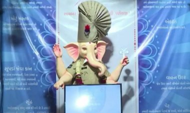 સાયબર જાગૃતિ અને અવેરનેસ ની થીમ પર ગણેશજીની  મૂર્તિની સ્થાપના