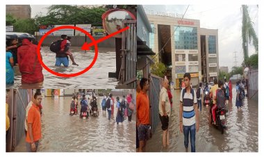 સુરતમાં વહેલી સવારે સાંબેલાધાર વરસાદ : વી આઇ પી રોડ પરની સોસાયટીઓમાં પાણી ભરાયાં