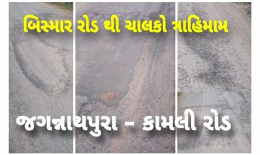 ઊંઝા : જગન્નાથપુરા - કામલી બિસ્માર રોડ ને રિસરફેસ કરવા તાલુકા પંચાયત પ્રમુખે લખ્યો પત્ર