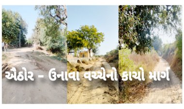 ઊંઝા : ઉનાવા - ઐઠોર વચ્ચે વર્ષો જૂના કાચા માર્ગ પર પાકો રોડ બનાવવા ઉગ્ર માંગ