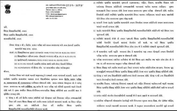 ગુજરાતમાં ધોરણ 3થી 8 માટેની પરીક્ષાની તારીખો જાહેર