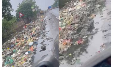 સુરત : સ્વચ્છતા અભિયાનનો કચરો :  કચરામાં હાઇવે રોડ કે પછી હાઇવે પર કચરો ?